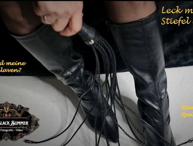 My command to you! ! ! Lick my boots clean. Be thorough and try to be perfect.