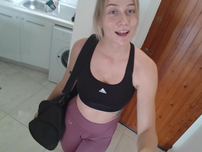 After workout: stretching & orgasm!