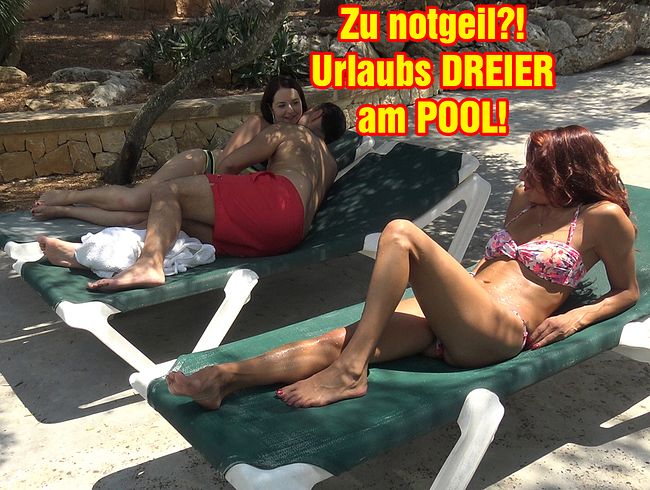 Too horny?! Holiday THREESOME at the POOL!!