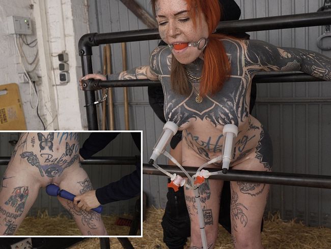 Tattoo model milked and fucked